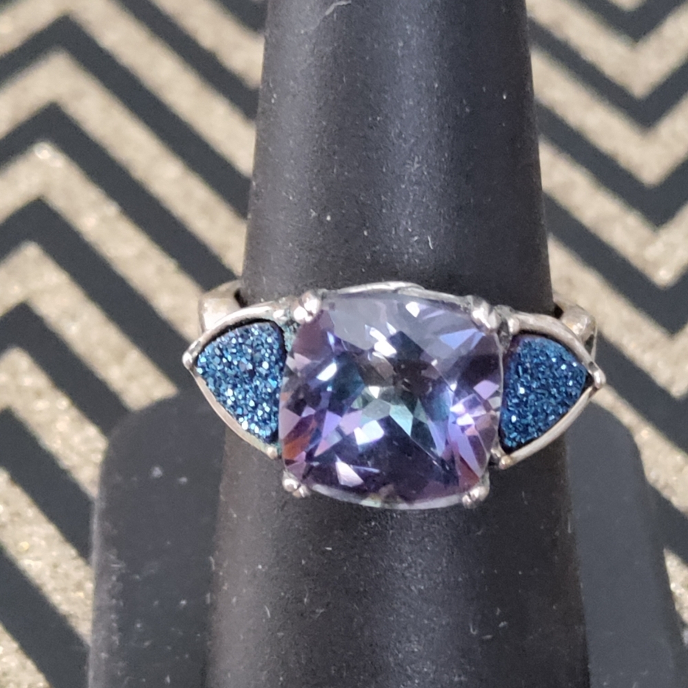 Sterling Silver Size 8 Women's 3 Stone Rings